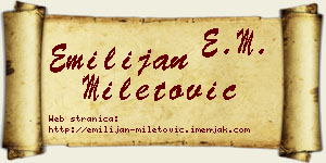 Emilijan Miletović vizit kartica